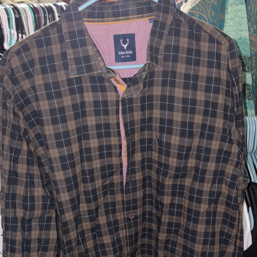 Allen Solly Men’s Brown & Black Plaid Shirt Jacket